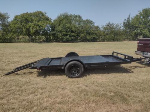 6 x 12 Metal Flatbed Hauler w/ Built-In Wheel Chocks & 4’ Ramps