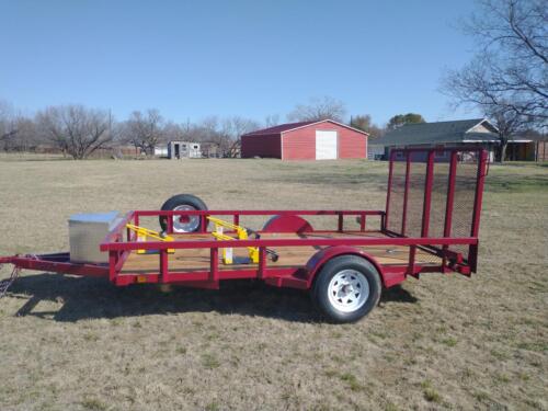 7 x 12 Motorcycle Trailer w/ 4’ Gate & Fenders Steps