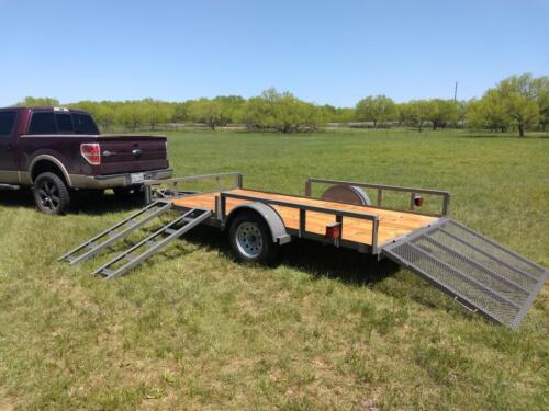 6 x 12 Utility Trailer with Ramps in Front Side Rail & 4' Gate