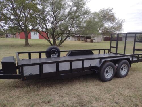 7 x 18 14k Metal Floor Utility Equipment Hauler w/ Metal Floor & HD Ramps