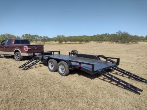 7 x 16 12k Metal Track Loader Trailer w/ Dovetail and Side Ramps
