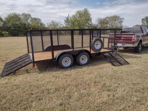 7 x 14 4’ Mesh Side Landscaping Trailer w/ Blower Box