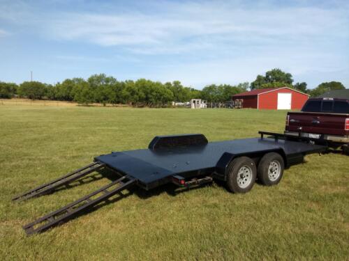 7 x 18 Steel Floor Car Hauler with 5’ HD Ramps