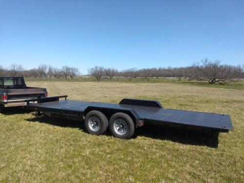 7 x 22 14k Metal TRU-Tilt Hauler w/ Shock and Removable Fender Custom Welded Trailer