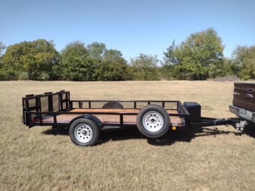 7 x 12 w/ Mesh Sides and Spring Assisted Bi-Fold Gate Custom Welded Trailer