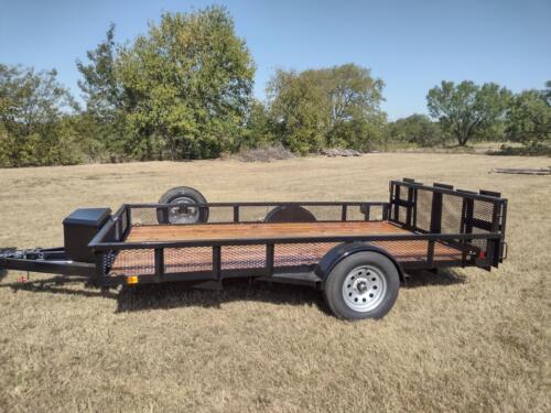7 x 12 w/ Mesh Sides and Spring Assisted Bi-Fold Gate Custom Welded Trailer